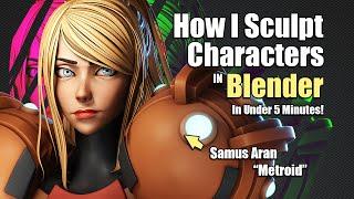 How I Sculpt a Character in 5 minutes - Samus Aran [Metroid]