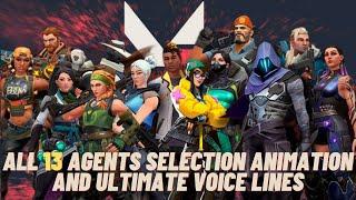 All Valorant Agents Ultimate Voice Lines and Selection Animations (All 13 Agents)