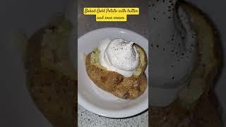 Baked Gold Potato with butter and sour cream #baked #goldpotato #shortsfeed #shorts