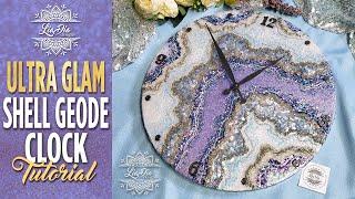 How to make an AMAZING Seashell Geode Clock. Ultra Glam and Handpainted. Full Tutorial - Epoxy Resin