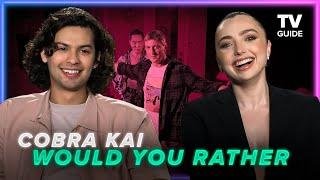 Cobra Kai Stars Play Would You Rather |  Xolo Maridueña, Peyton List, Jacob Bertrand