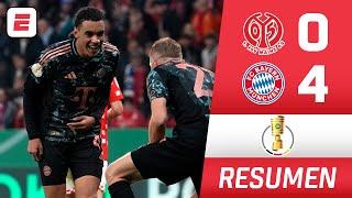 BAYERN MUNICH GOLEÓ 4-0 vs Mainz. Avanzó a octavos de la COPA ALEMANA. Hat trick MUSIALA | Resumen