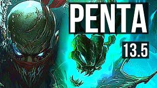 PYKE & MF vs THRESH & Jinx (SUP) | Penta, 13/1/8, Legendary, 1.1M mastery | KR Master | 13.5