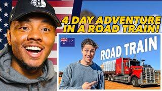 4 days in a ROAD TRAIN across Australia | AMERICAN REACTS