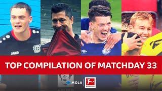 Bundesliga | Record Goals by Lewandowski, BVB Celebrate and More | Matchday 33 Top Compilation