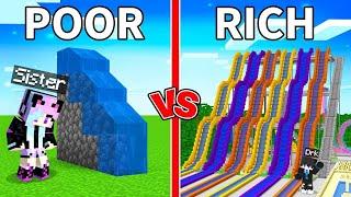 POOR vs RICH Waterpark House Survival Battle in Minecraft