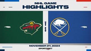 NHL Highlights | Wild vs. Sabres - November 27, 2024