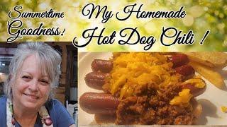 Good Ole Summertime Hot Dog Chili! can freeze or can it up!