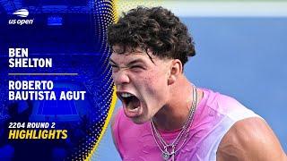 Ben Shelton vs. Roberto Bautista Agut Highlights | 2024 US Open Round 2