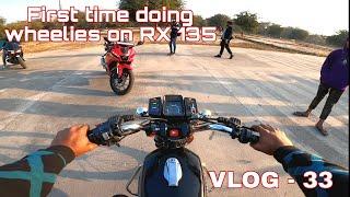 Wheelie on RX 135 #viral #rx100 #rx135 #motovlogger #vlogging #yamaha #trending #race #wheelie