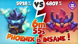 New PHOENIX is just INSANE! 6:55 mins @ 4.8k% | PVP Rush Royale