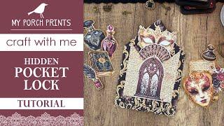 HIDDEN POCKET LOCK TAG TUTORIAL | My Porch Prints Junk Journal Ideas