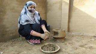 Mitti Ka chulha, village style mitti ka chulha,clay stove, primitive technology making clay stove