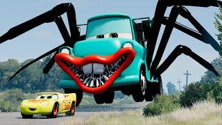 Epic escape from The Zombie Lightning McQueen Eater, Francesco Racing Car Eater |BeamNG.Drive