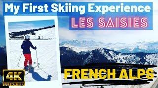 My First Ski Experience | Ski Trip in French Alps Vlog 2022 | Ski Resort Les Saisies Ski Trip