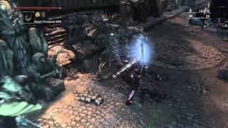 Bloodborne NG+ -  Great Bridge: Father Gascoigne Online Coop Two Wolfbeast Combat Gameplay PS4