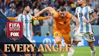 Netherlands' 200 IQ free kick against Argentina in the 2022 FIFA World Cup | Every Angle