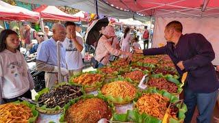 Historic Market in Yunnan, China: Authentic Food, Bustling, Hardworking Vendors, Hub of Tradition