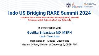 Geetika Srivastava Presenting a Presentation on Team Asha at Indo US Bridging RARE Summit 2024