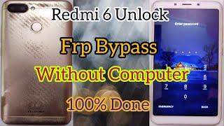 mi 6a unlock frp bypass and password pattern unlock without Computer