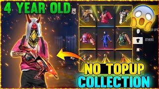 FREE FIRE NO TOPUP COLLECTION -   4 Year Old Id Collection | Garena Free fire