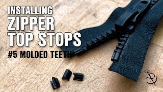 Installing Zipper Top Stops on #5 Molded Teeth Zippers