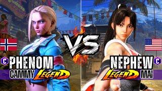 SF6 ▰ PHENOM (Cammy) vs NEPHEW (Mai) ▰ High Level Gameplay Street Fighter 6