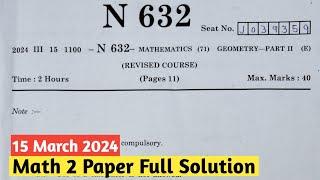 MH 10th Math 2 SSC Board Paper 2024 | Geometry SSC Board Question Paper Solution 2024 |