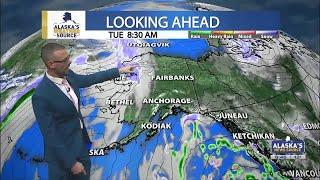 Stormy weather across Northwest Alaska, with ridge building across the state