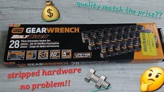 GEARWRENCH 28 Piece Bolt Biter Socket Set Impact Rated  Bolt Extraction  1/4" & 3/8" Drive  84784