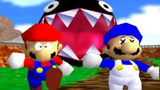 super mario 64 bloopers: Who let the chomp out?