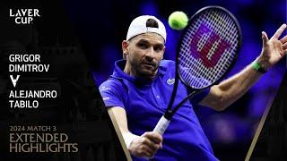 Grigor Dimitrov v Alejandro Tabilo Extended Highlights | Laver Cup 2024 Match 3