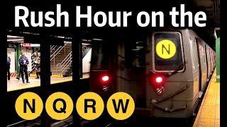 ⁴ᴷ Rush Hour on the N, Q, R, and W Lines at 14th Street - Union Square