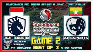 TEAM LIQUID ID vs AI ESPORTS - Game 2 | 4-2 TIE BREAKER | Snapdragon Pro Series Season 6 Open Finals