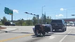 Guy Moving Bed on Moped  Miami 2023