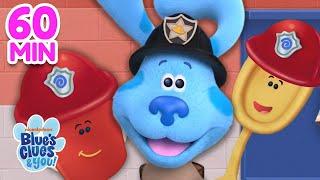 Blue Plays a Game with Firefighters Shovel & Pail!  | VLOG Ep. 74 | 1 Hour | Blue's Clues & You!