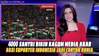 SEMUA TERHARU! "Viral Di TV ARAB" Moment Suporter Timnas Bersholawat Di Stadion Bersama 4000 Santri