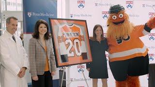 Gritty Helps Announce New Partnership Between Philadelphia Flyers and Penn Medicine