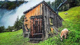 Caught in a STORM! | Finding abandoned OFF-GRID cabin for shelter & WILD Mountain Goats