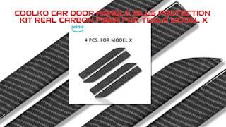 COOLKO NEWEST AND IMPROVED CAR DOOR HANDLE  SILLS PROTECTION KIT REAL CARBON FIBER FOR TESLA MODEL X