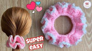 SUPER EASY ‼️ Cute and Sweet Crochet  Scrunchies  / Crochet Tutorial