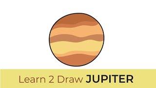 How to Draw JUPITER - Easy Drawing videos for beginners using simple shapes