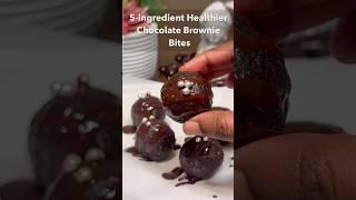 5-ingredient Healthier Chocolate Brownie Bites #healthydessert #easydessert #healthysnacks