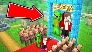 Mikey and JJ Became HEROES in the Village in Minecraft (Maizen)