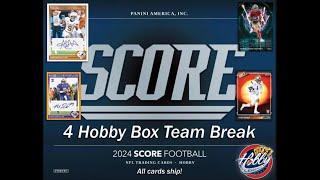 2024 Score Football 4 Hobby Box Team Break #9 eBay 09/21/24