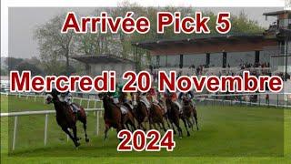 ARRIVÉE PMU TURF PICK 5 DU MÉRCREDI 20 NOVEMBRE R1C5 ET R1C8