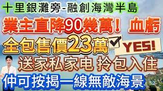 業主直降90幾萬！血虧大劈價 仲可按揭一線無敵海景【十里銀灘旁-融創海灣半島】全包售價23萬！55平-83平2房-朝南向|高樓層 視野靚正面睇海 跨海大橋 惠州最大遊艇會#合正東部灣 #筍盤 #海景房