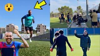 Respect ,  Dani Alves training in Barcelona kit as he sends message to fans first time after ...