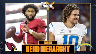 Herd Hierarchy: Cardinals fly in, Chargers return to Colin's Top 10 heading into Week 11 | THE HERD