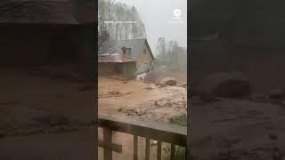 Mudslide triggered by Helene sweeps through North Carolina yard